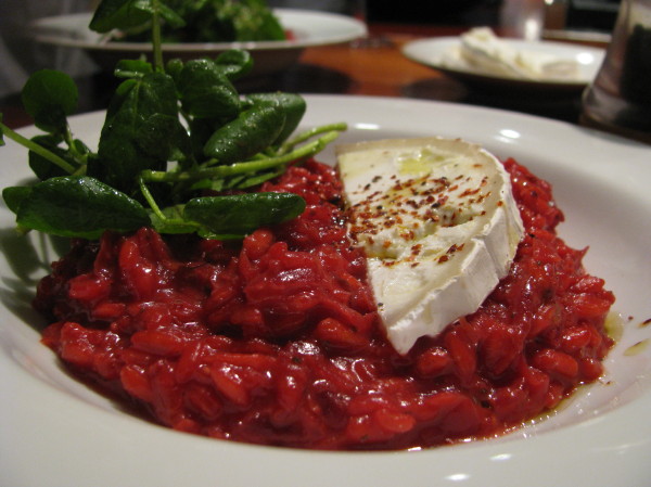 Beetroot & chilli risotto with goat’s cheese